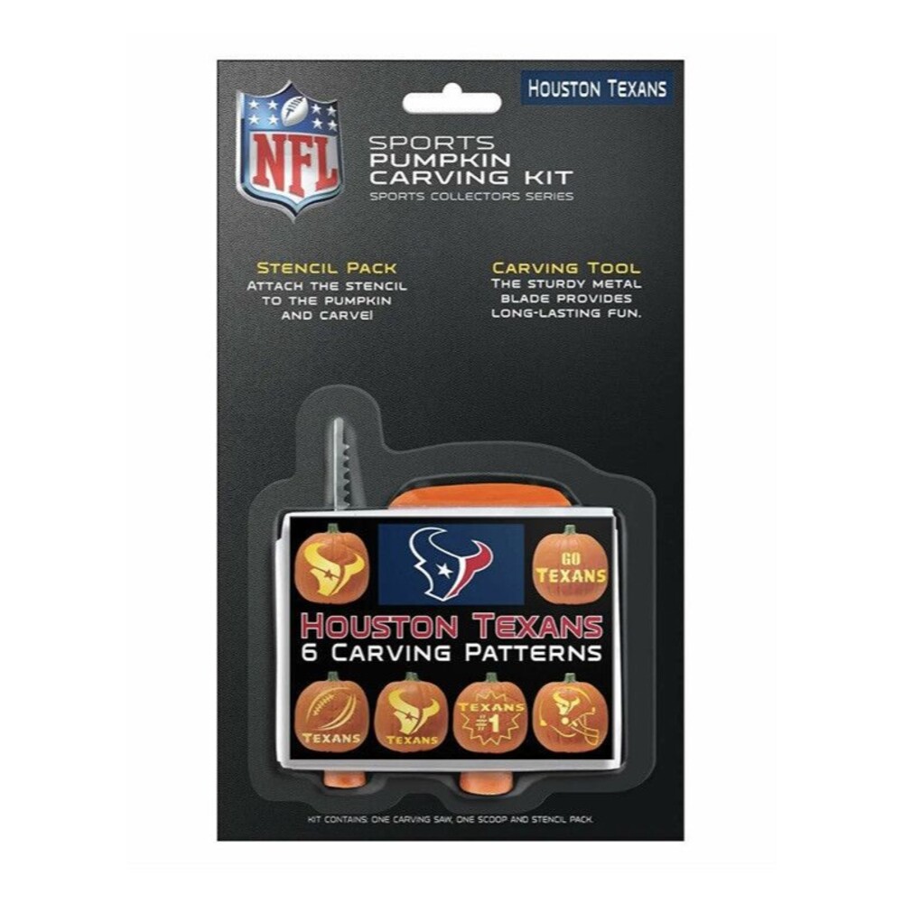 Houston Texans Football NFL Halloween Pumpkin Carving Kit w/ 6 Stencils